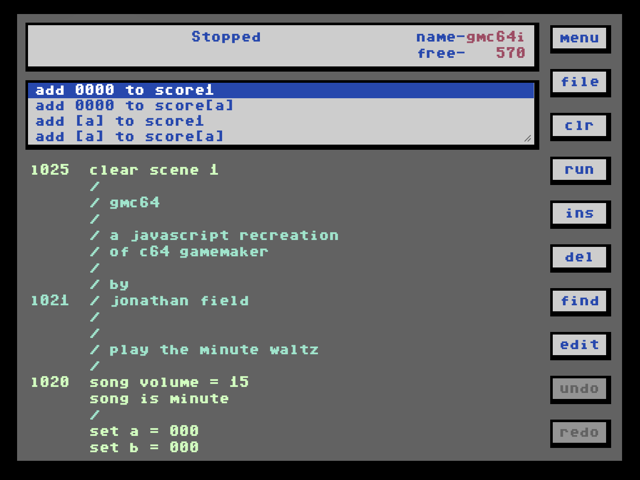 Program editor screenshot
